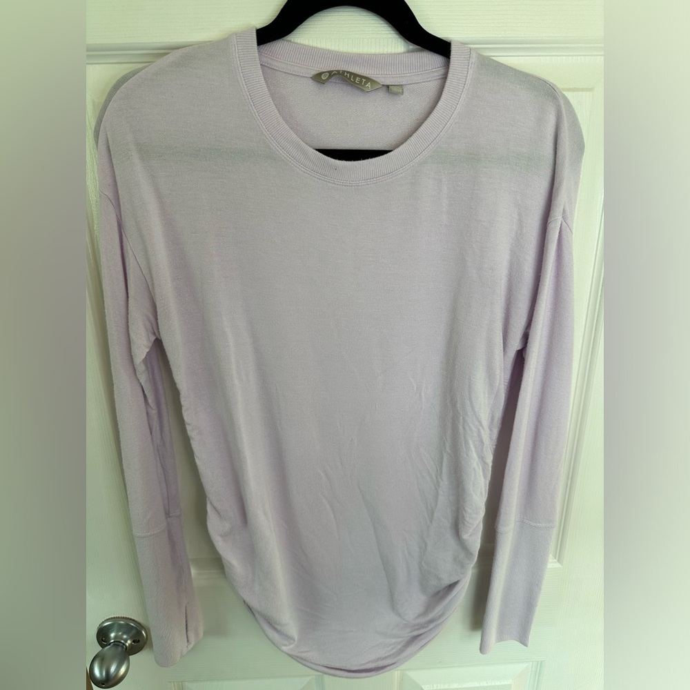 Athleta Lavender/Purple Drishti Ruched Side Tunic Sweater Sz XS